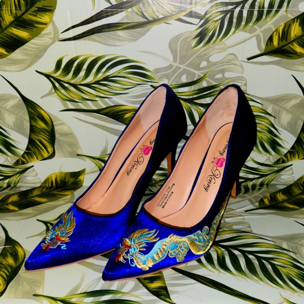 Gorgeous Satin Dragon Pumps